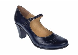 Oferta marimea 35,39 - Pantofi dama eleganti din piele naturala bleumarin, box - LP104BLM